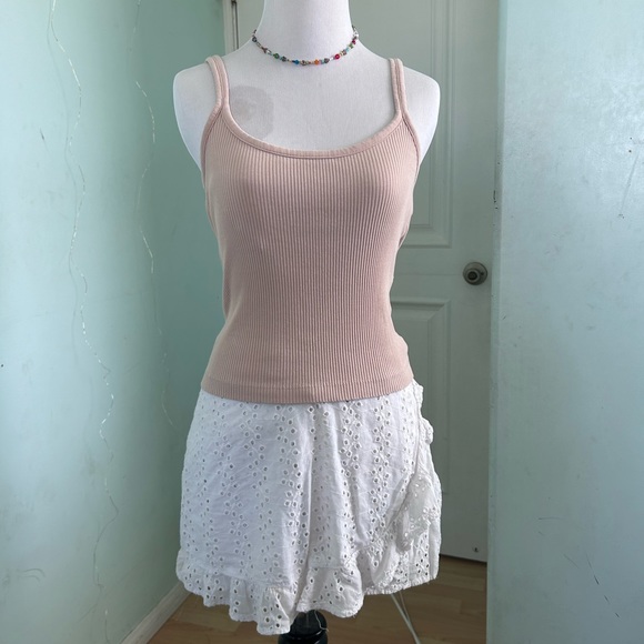 Zara Tan Knit Ribbed Racerback Tank Top - Picture 8 of 9